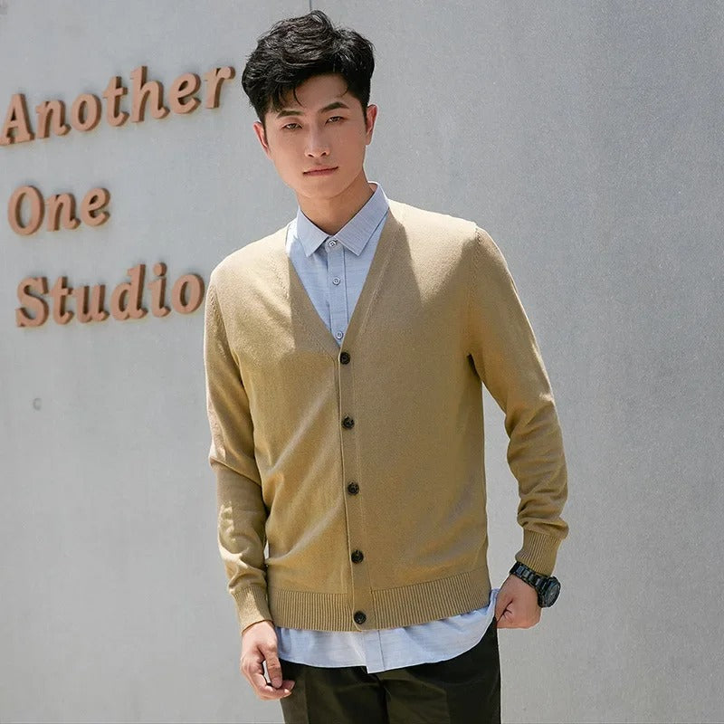 Men's V-Neck Cardigan Sweater