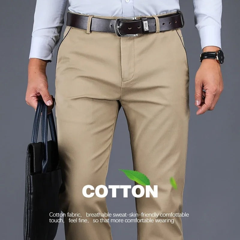 Men’s High-Waist Cotton Stretch Chinos