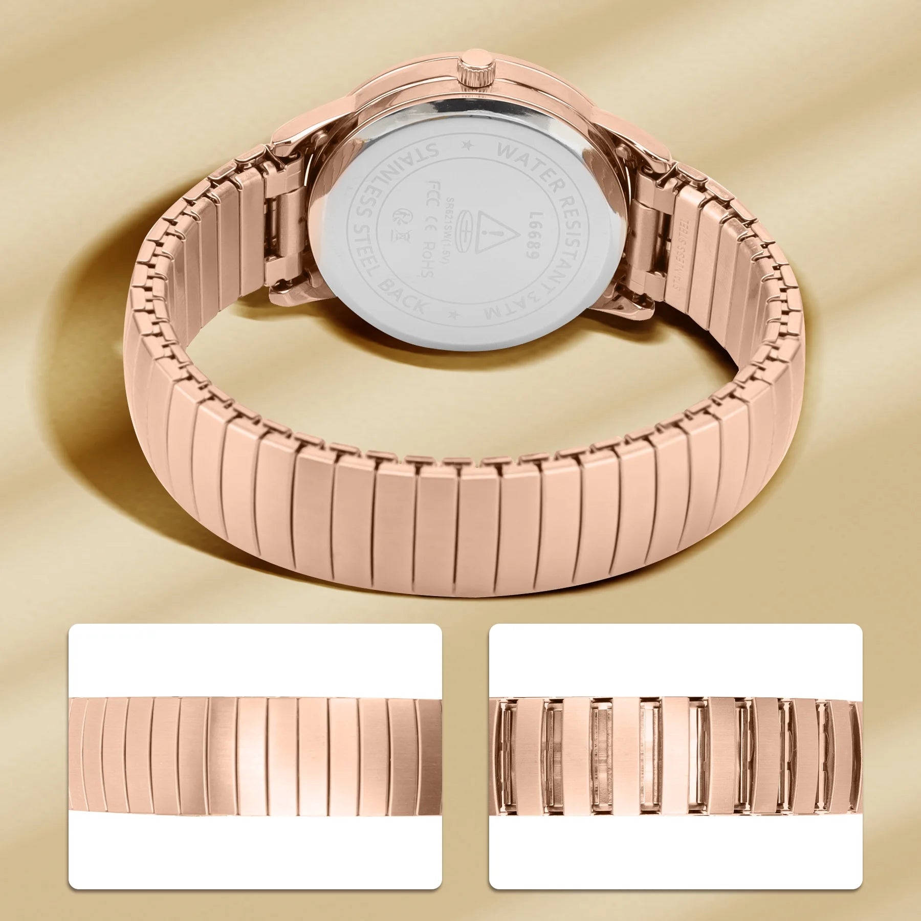 Watches for Men Analog Quartz Watches with Stainless Steel Expansion Band, Waterproof Watches Father's Day Gifts for men