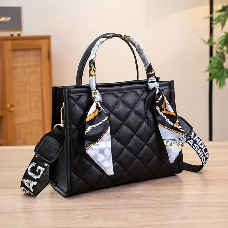 Elegant Black Quilted Crossbody bag for Women
