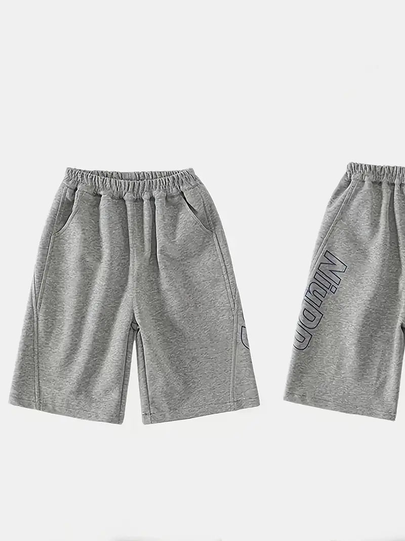 Boys' Summer Loose-Fit Casual Gray Street Style Shorts