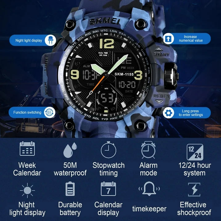 SKMEI Men's Analog Sports Military Watch
