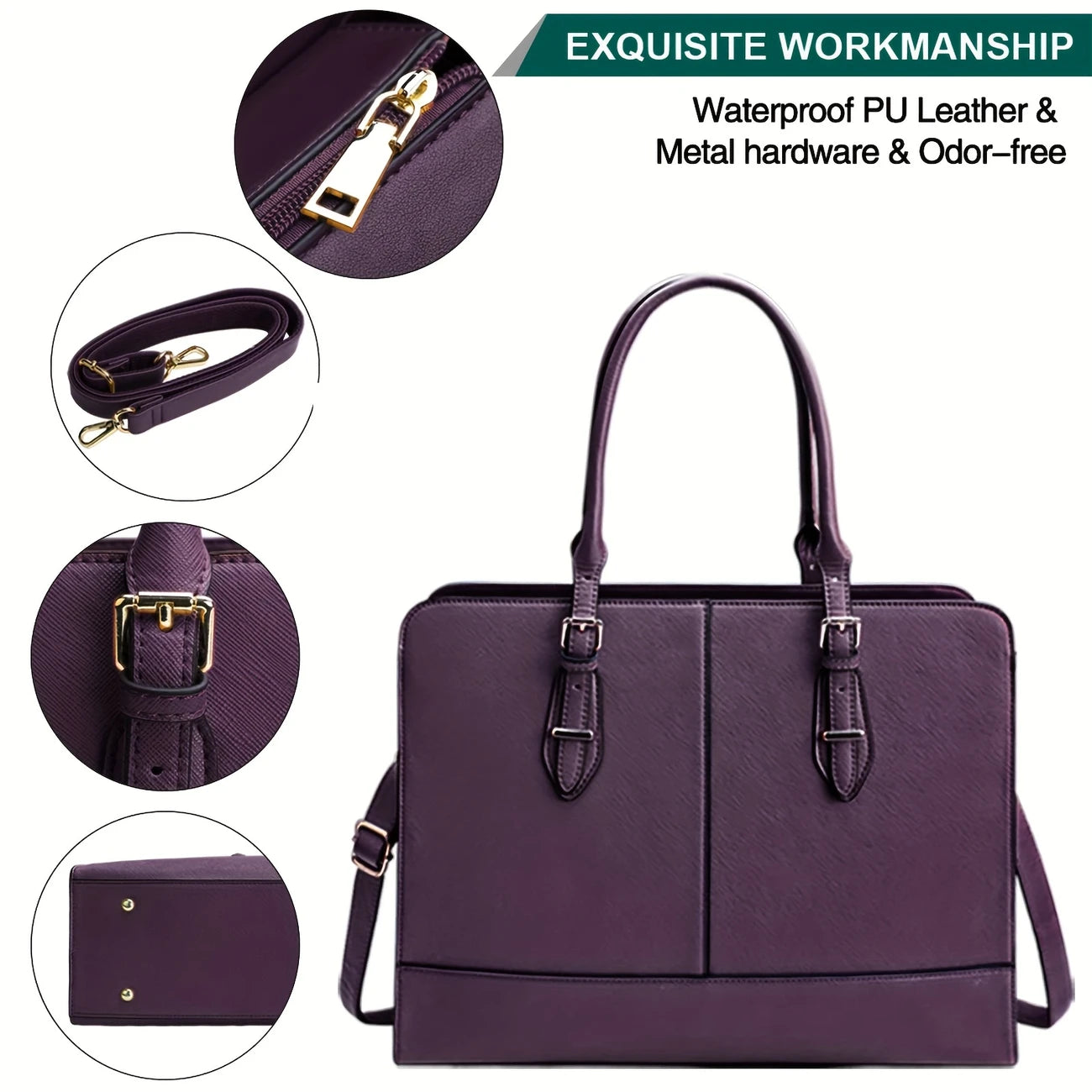 Women 15.6 Inch Laptop Work Tote For Computer Bag Business Office Professional Large Capacity Handbag