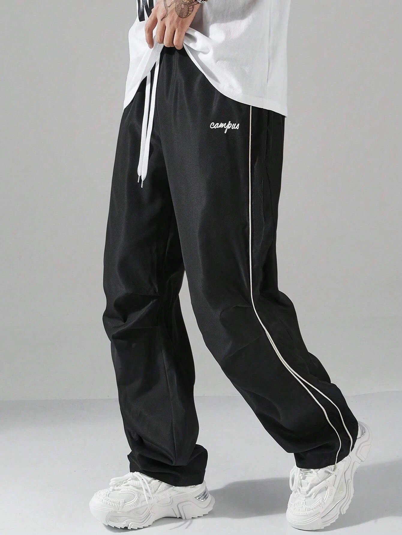 Larbulse Men's Contrast Trim Trousers