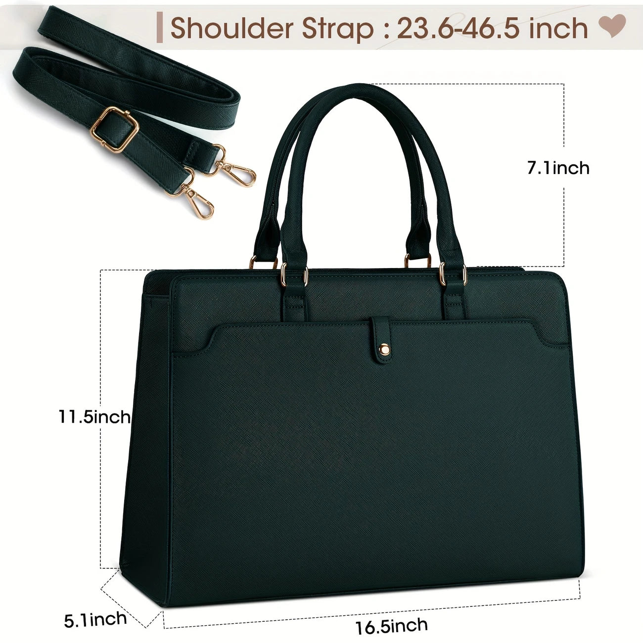 Women 15.6 Inch Laptop Tote Bag Work Bag Waterproof Womens Briefcase Business Office