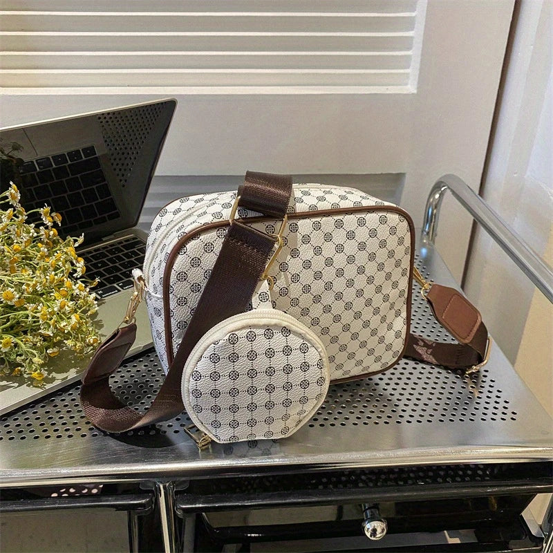Fashion Vintage Letter Small Square Crossbody Bag Set