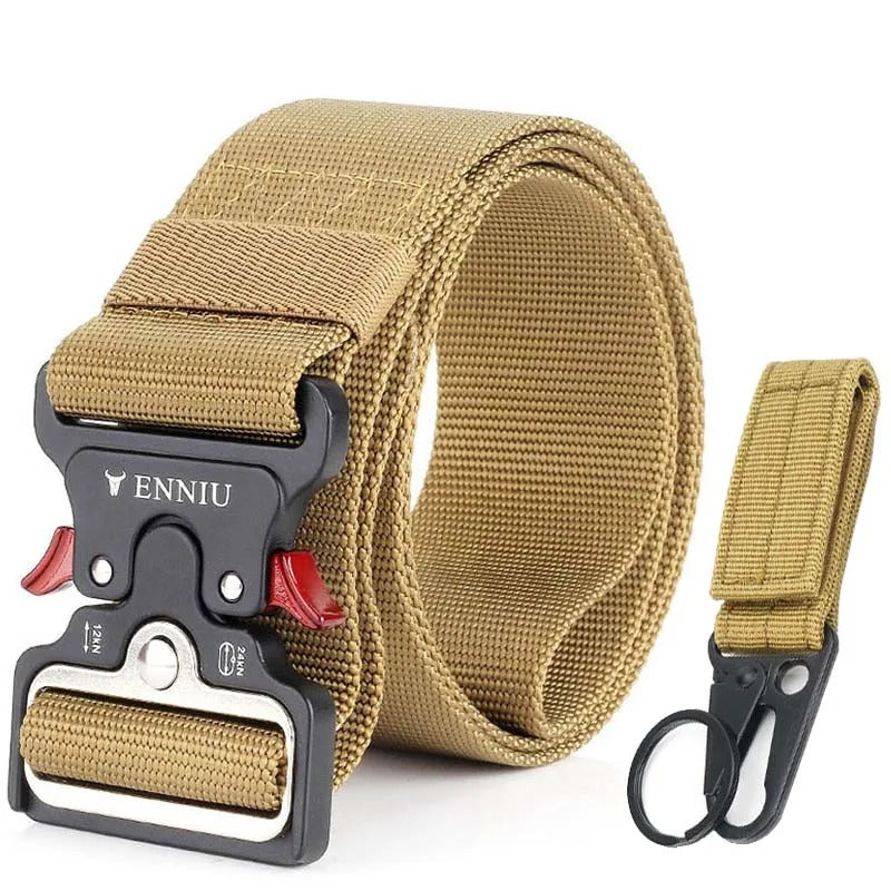 Men's Tactical Nylon Belt with Alloy Quick-Release Buckle – 125cm