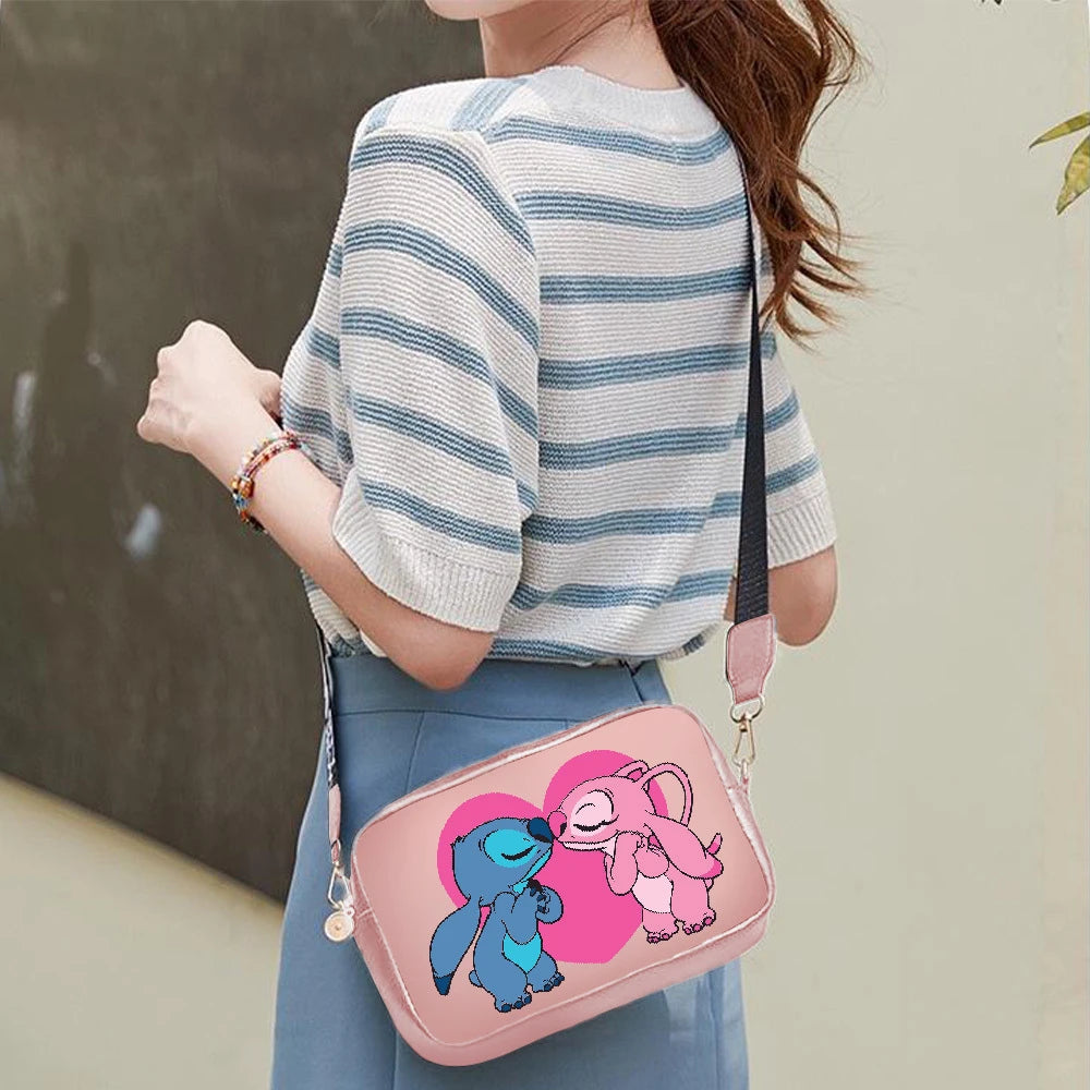Disney Stitch & Lilo Pink Plaid Mini Crossbody Bag