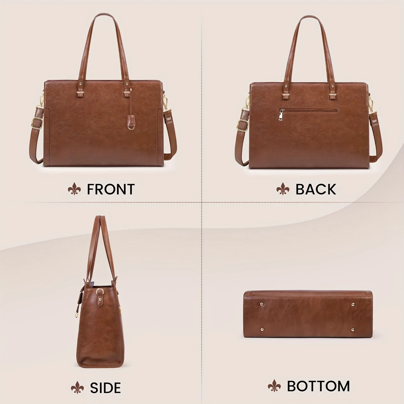 Laptop Bag for Women | Vintage Professional Work Tote Bag Shoulder Bag for Business Office