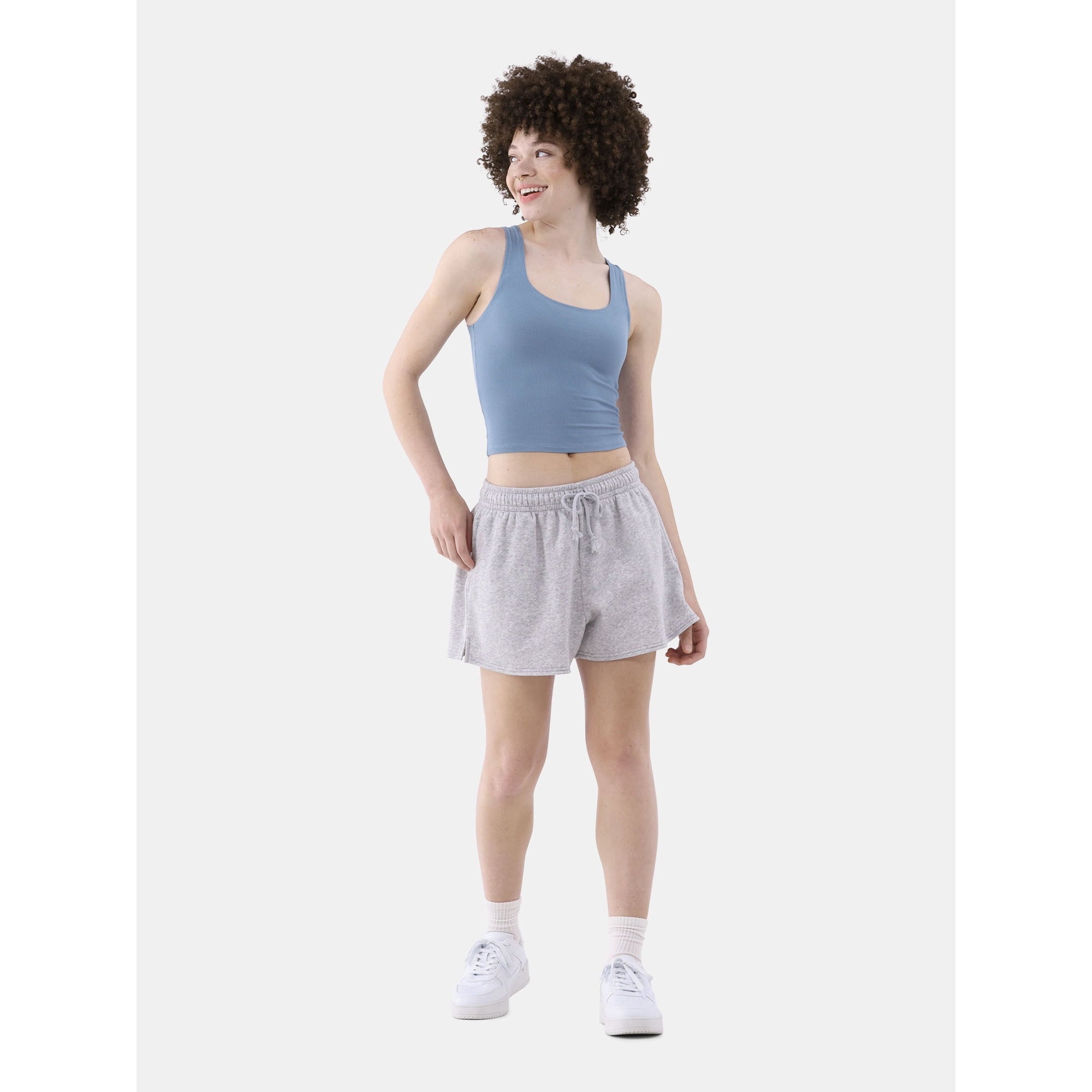 Women's Cotton Blend Ribbed Cropped Tank Top