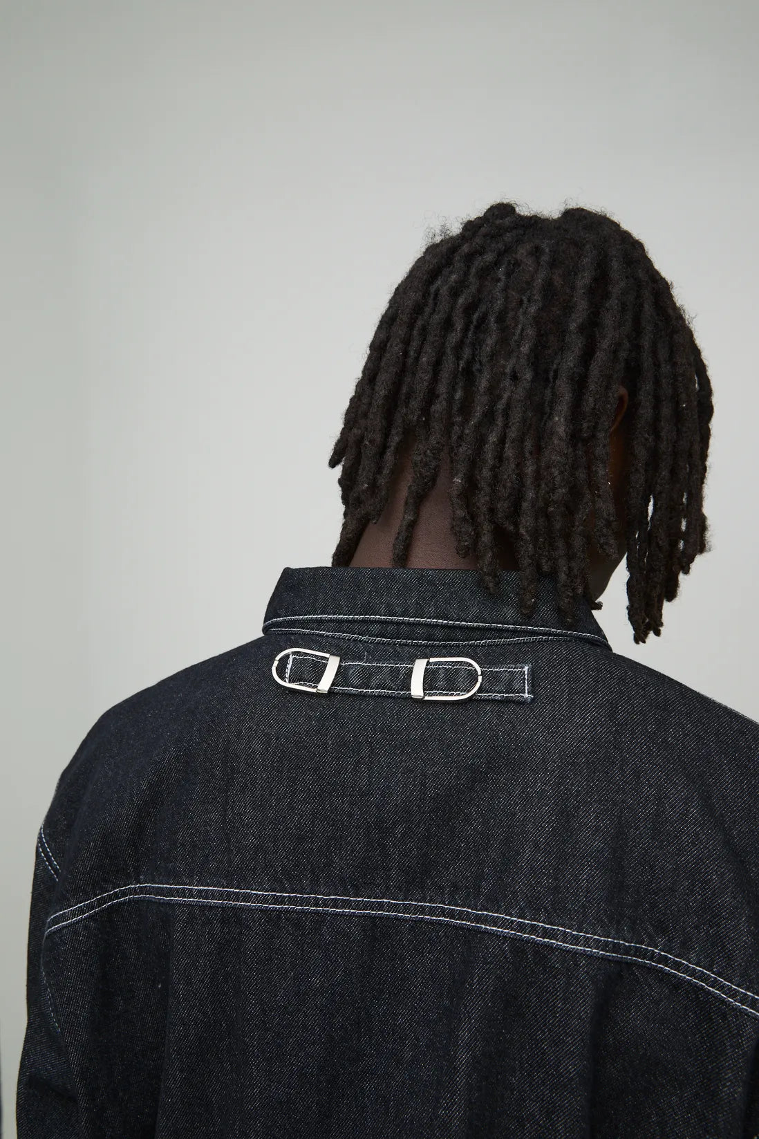 Boxy Contrast Stitch Denim Jacket