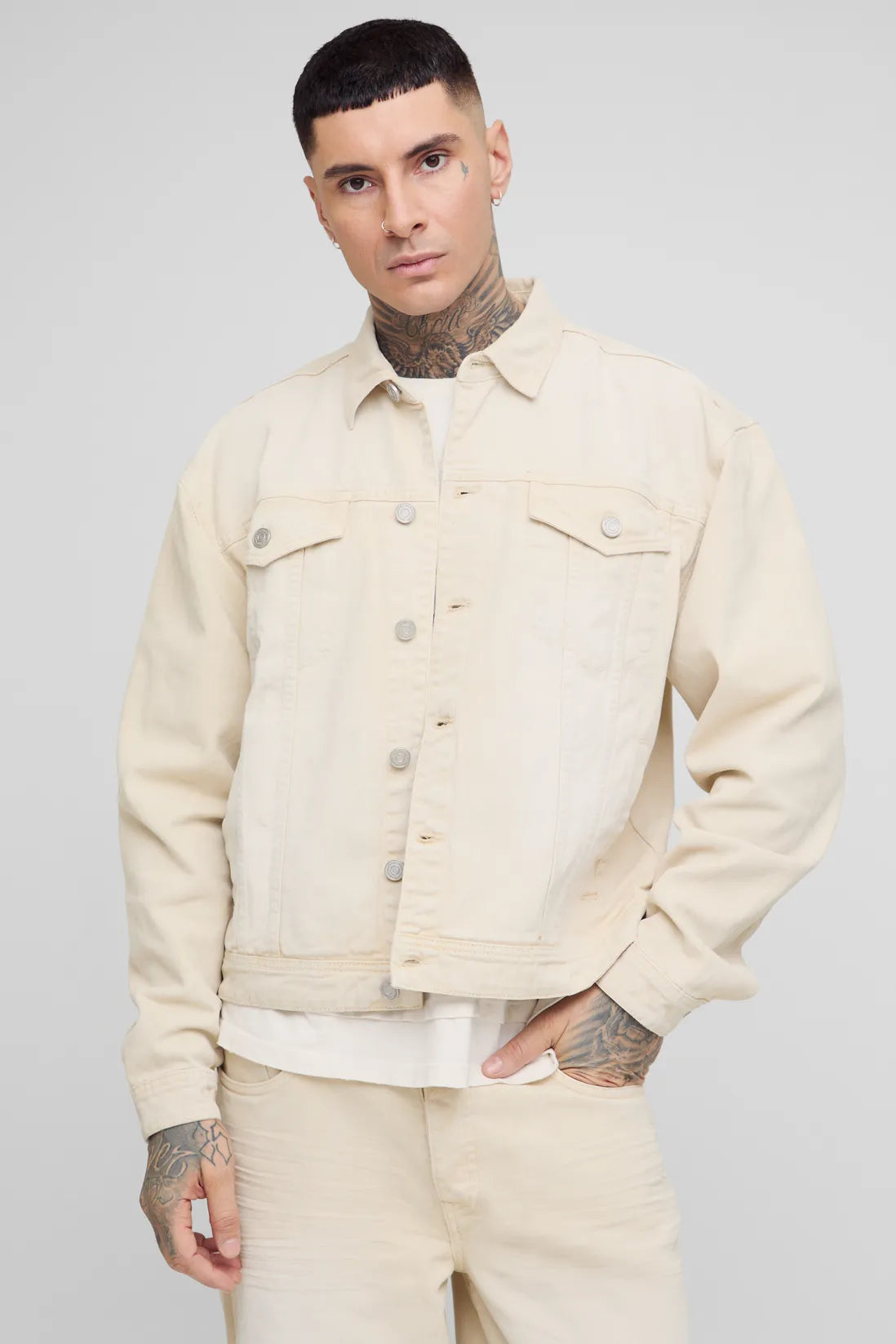 Tall Washed Boxy Oversized Denim Jacket