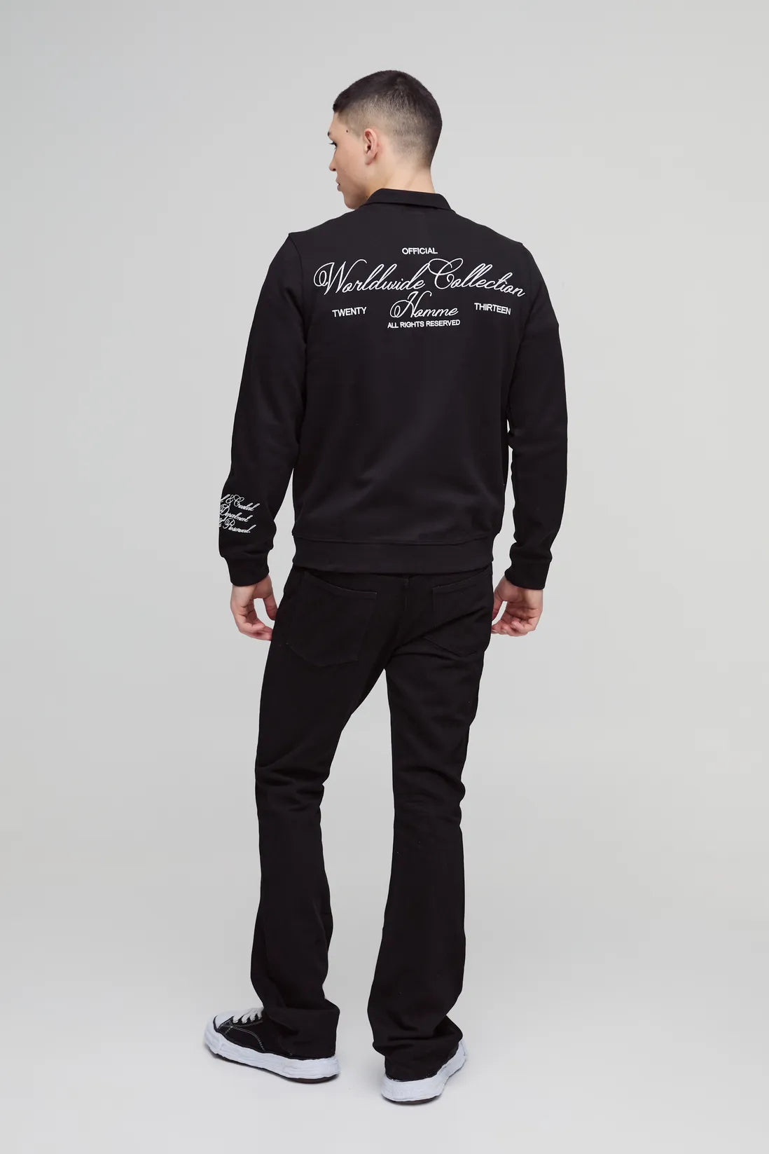 Regular Fit Smart Harrington Super Heavyweight Embroidered Bomber Jacket