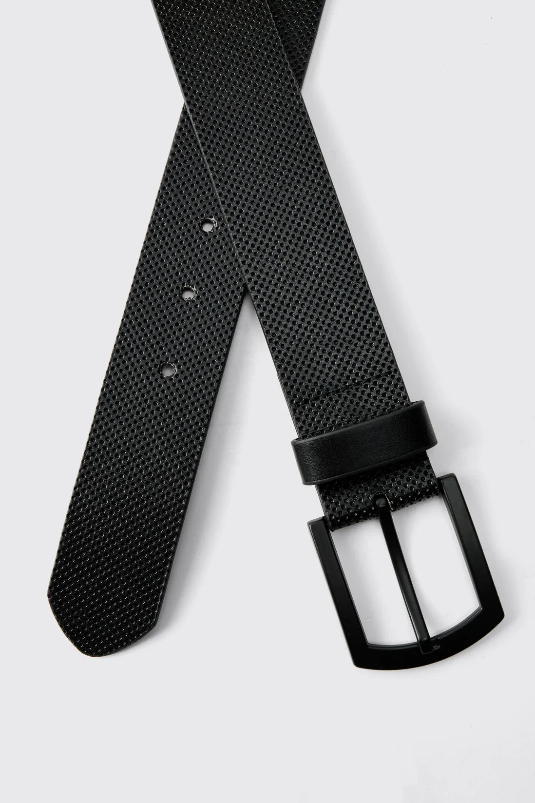 Black Textured Belt