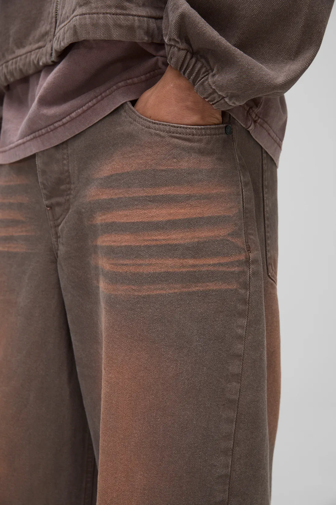 Super Baggy Rigid Washed Brown Jeans