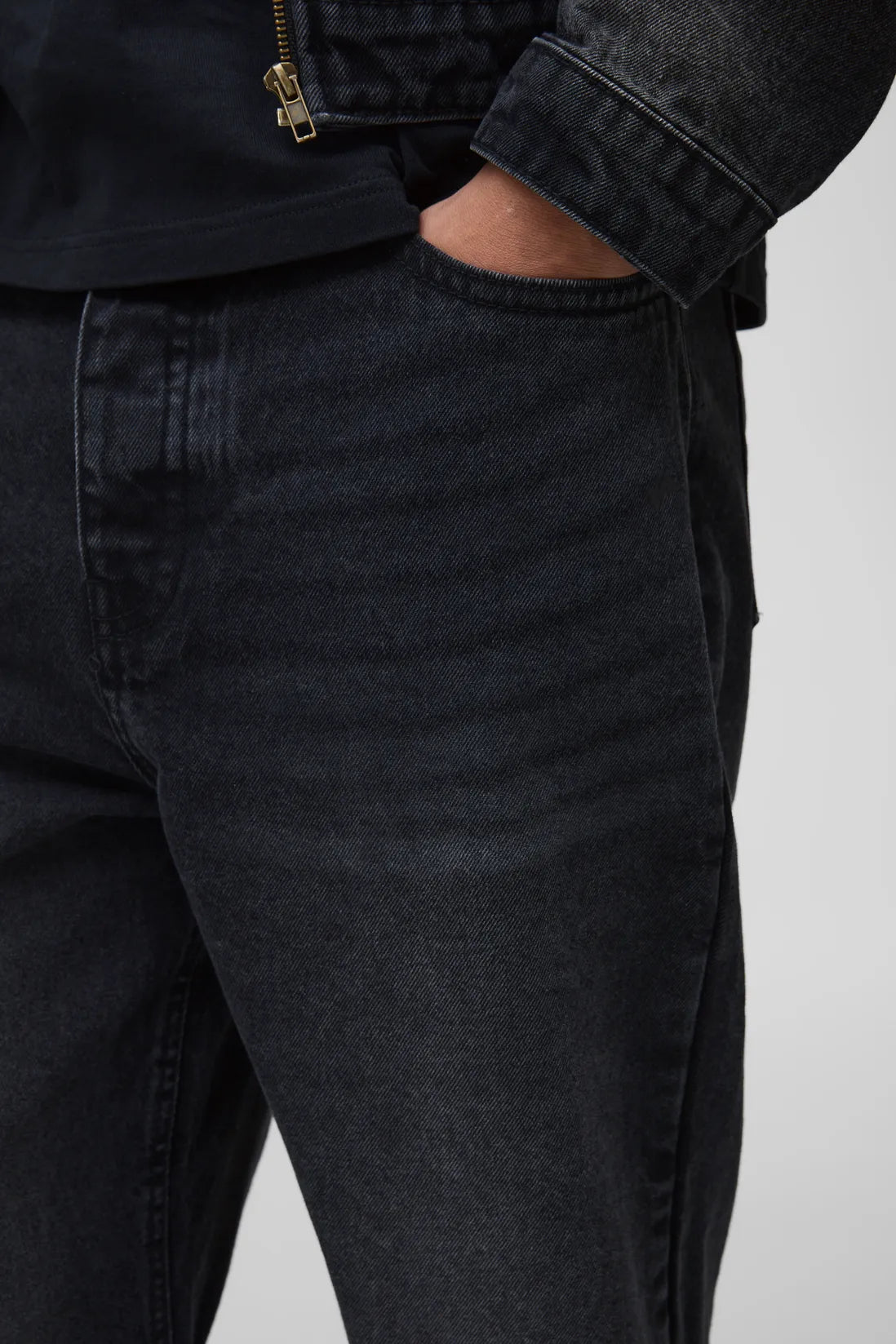 Relaxed Flare Washed Black Ripped Knee Jeans