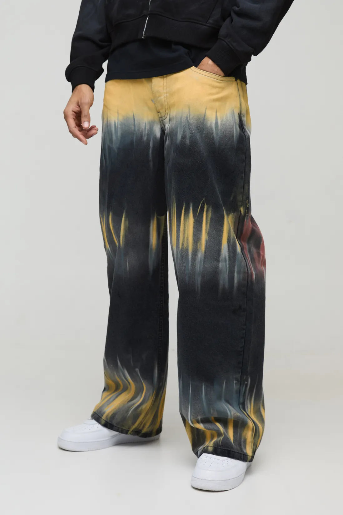 Baggy Rigid Tie Dye Denim Jeans