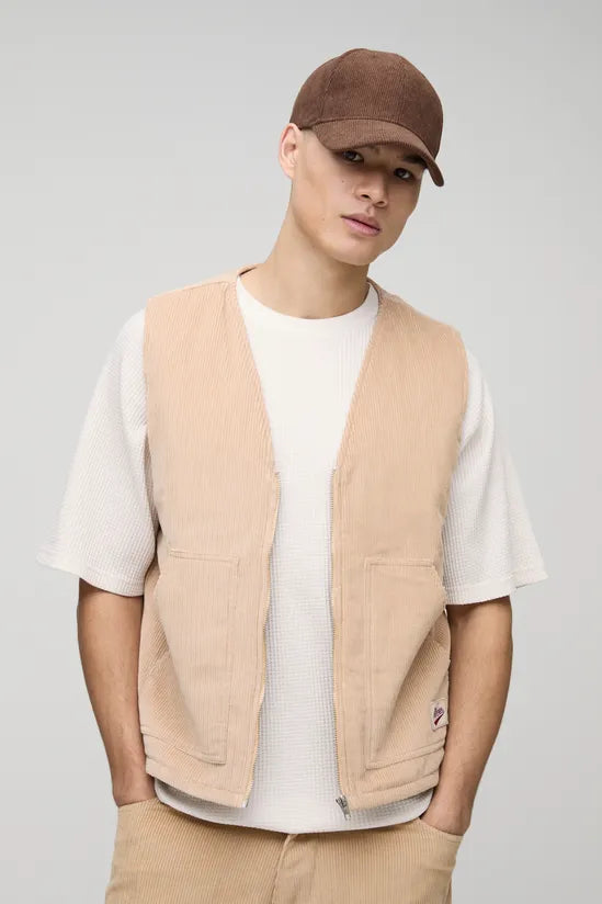 Oversized Boxy Corduroy Vest Jackets