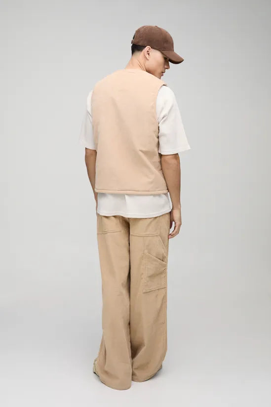 Oversized Boxy Corduroy Vest Jackets