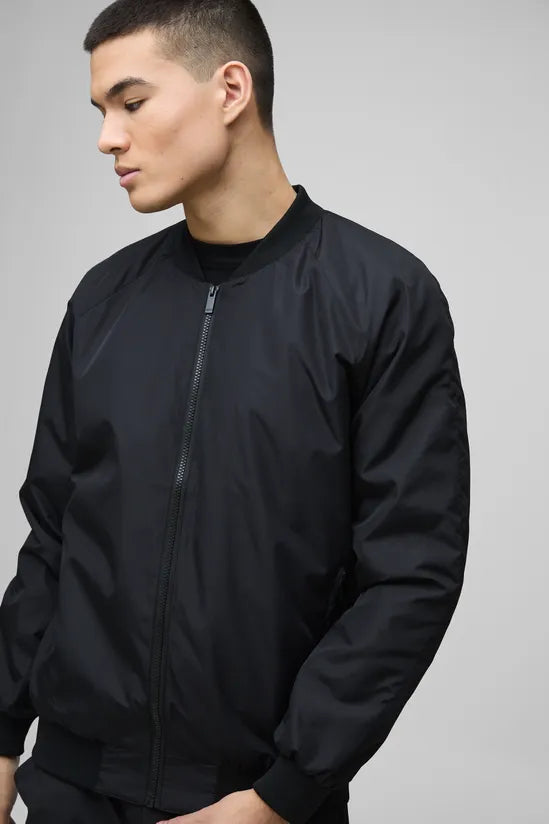 Regular Fit Lightweight Nylon Raglan Bomber Jacket