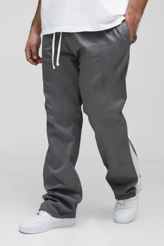 Plus Drawcord Waist Stacked Flared Gusset Trousers