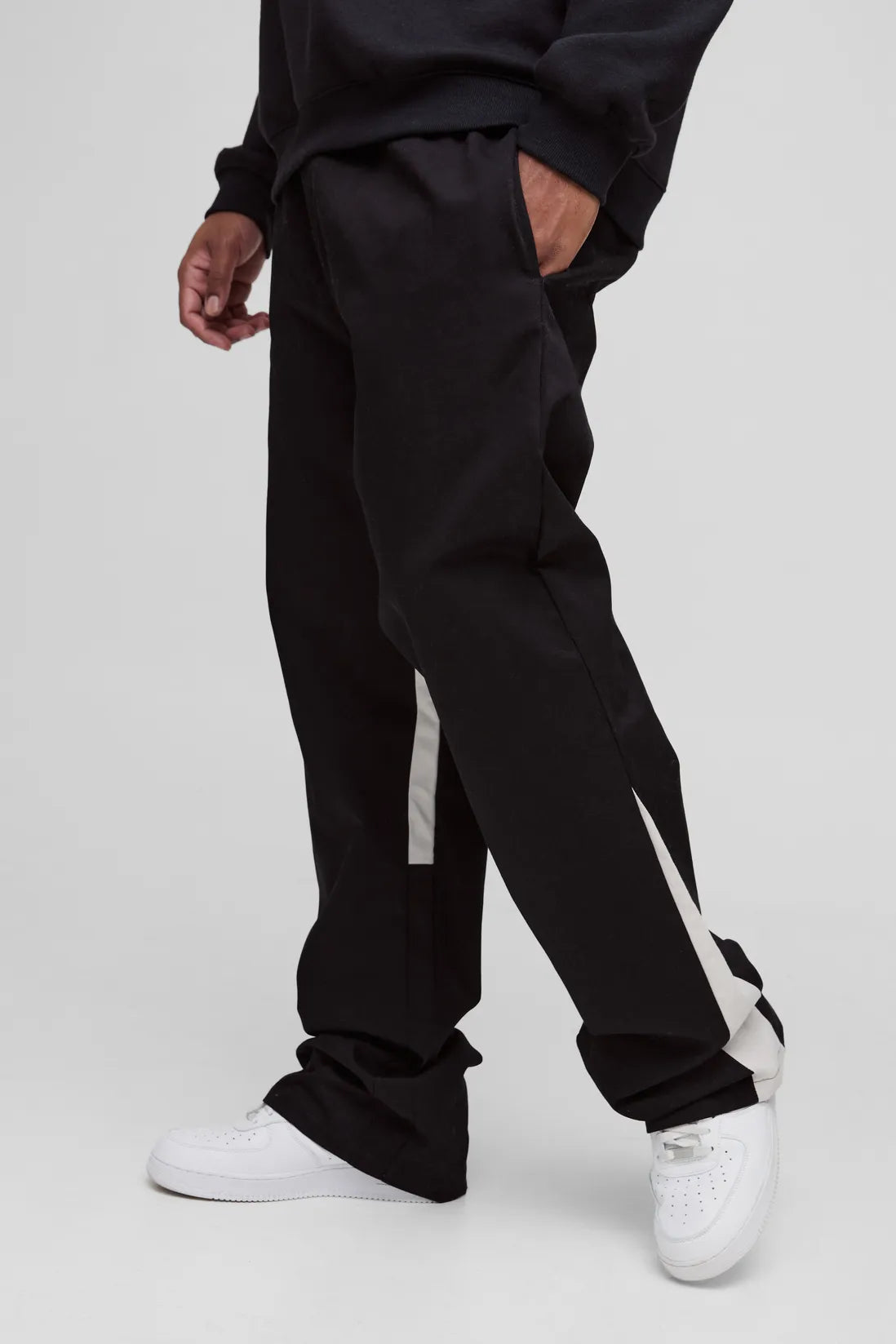 Plus Drawcord Waist Gusset Flared Trousers
