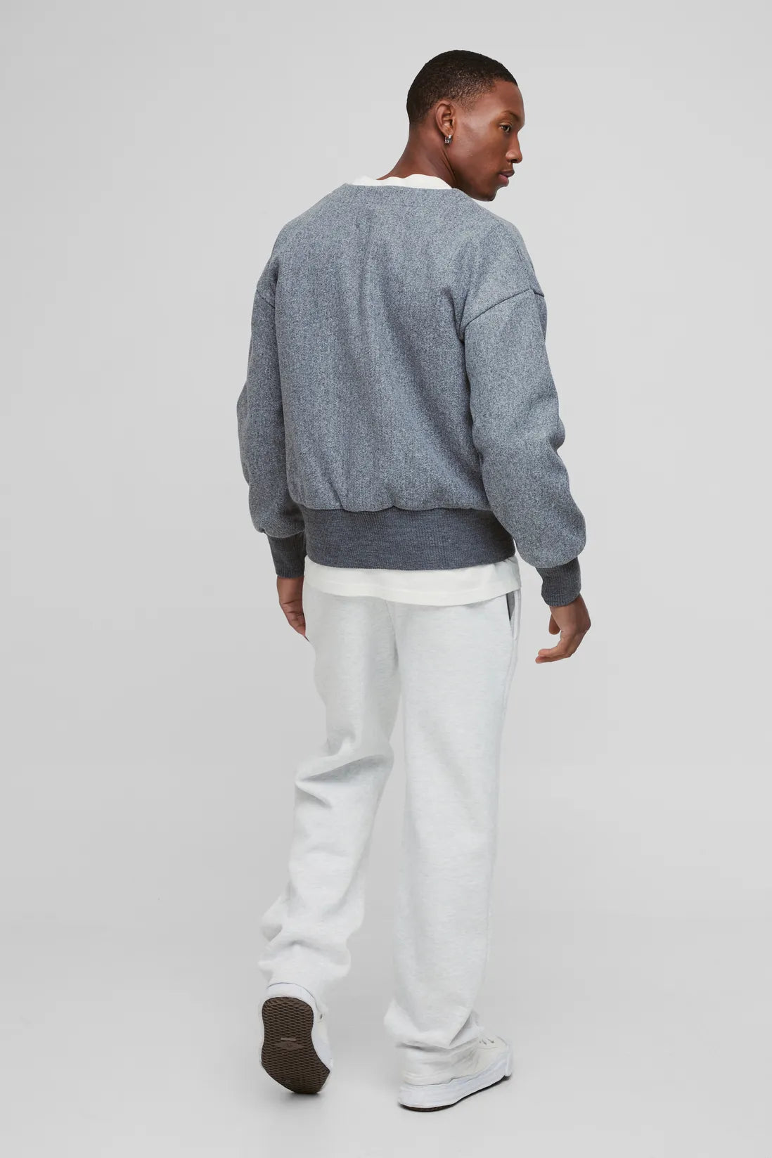 Boxy Open Neck Bomber Jacket
