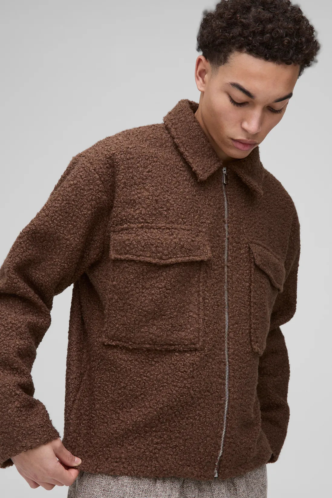 Boxy Boucle Borg Trucker Jacket