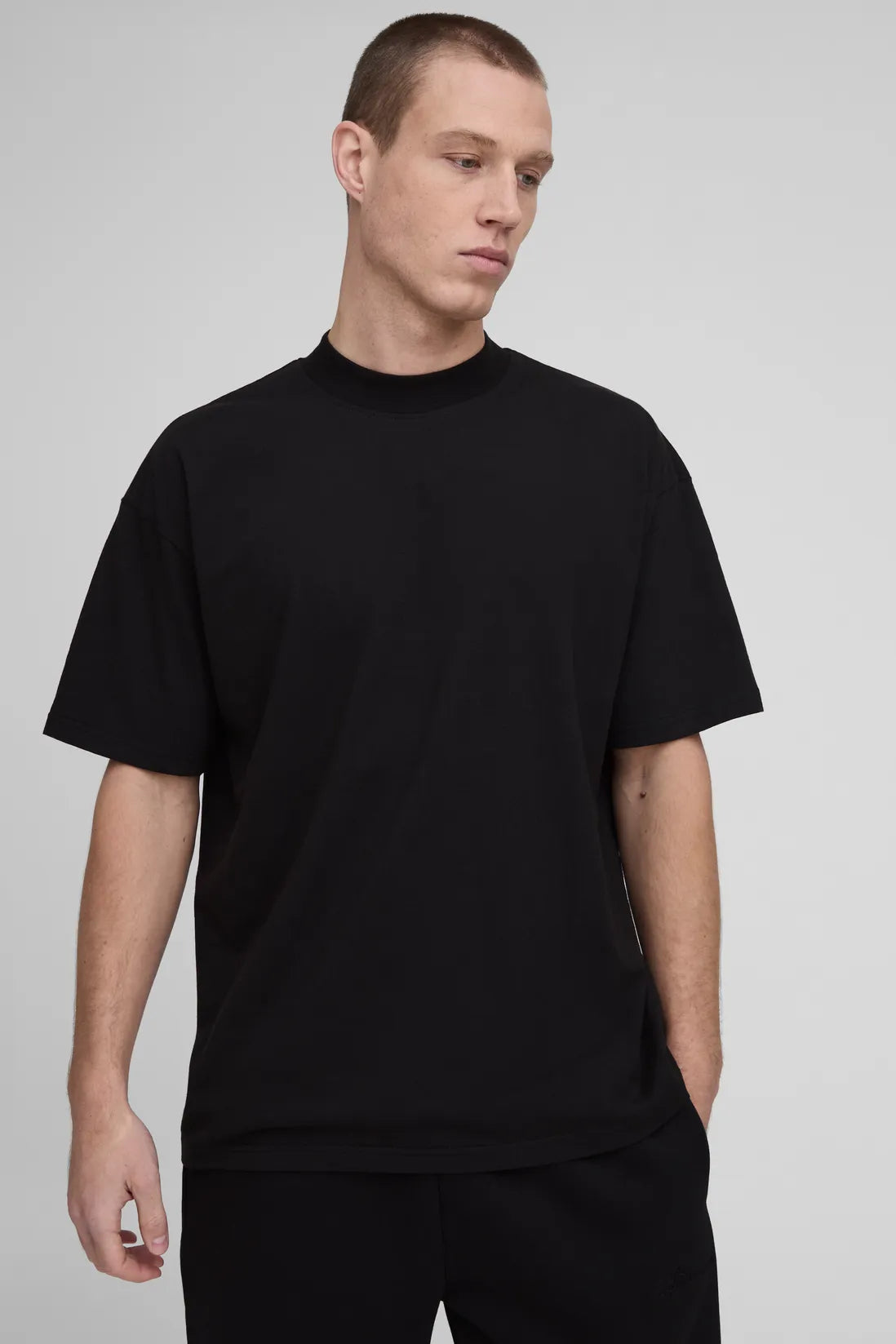 Basic Oversized Extended Neck T-Shirt