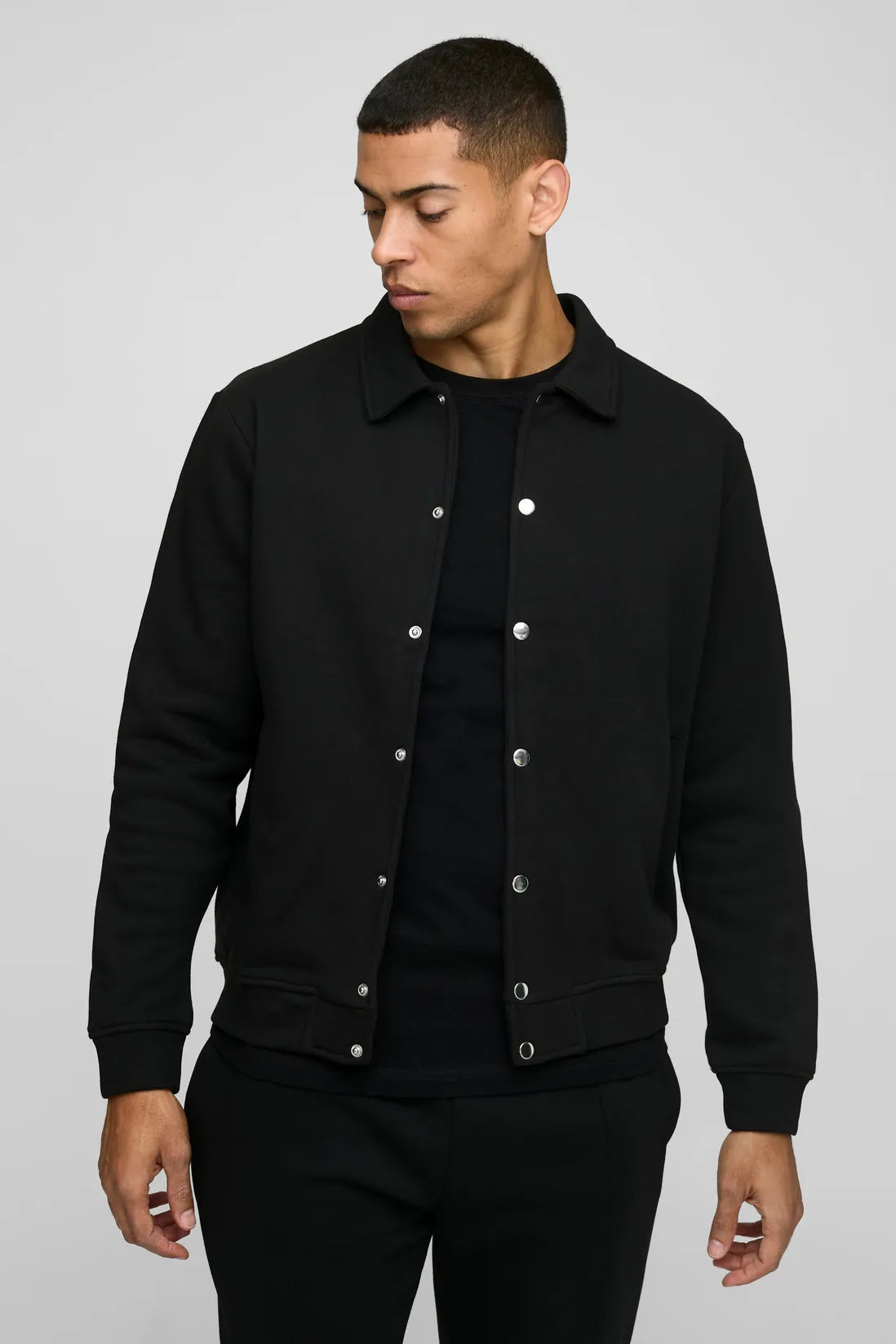 Regular Fit Popper Collar Harrington Jacket