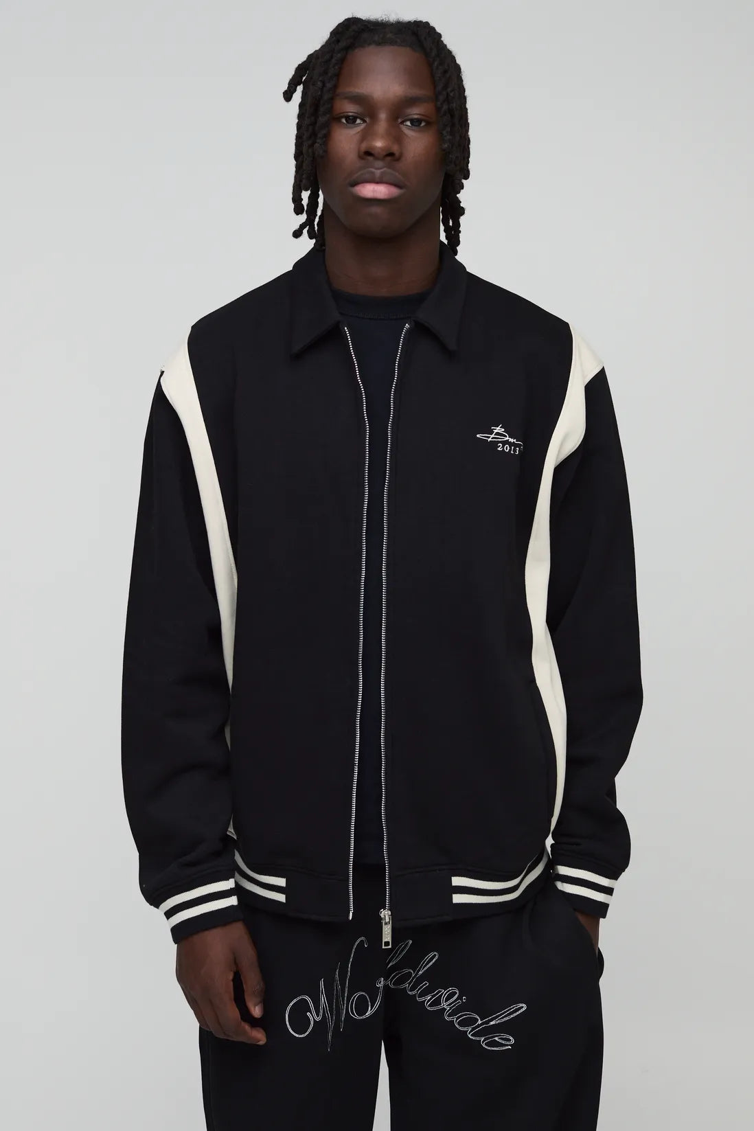 Oversized Bm Signature Colour Block Jersey Jacket