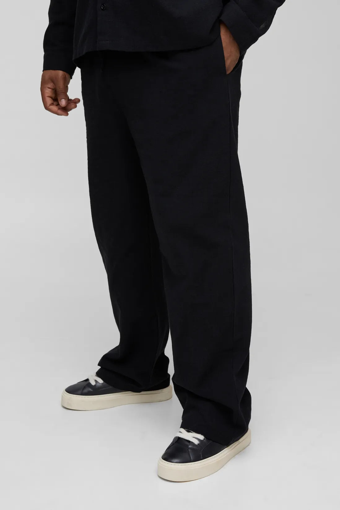 Plus Linen Relaxed Fit Trousers