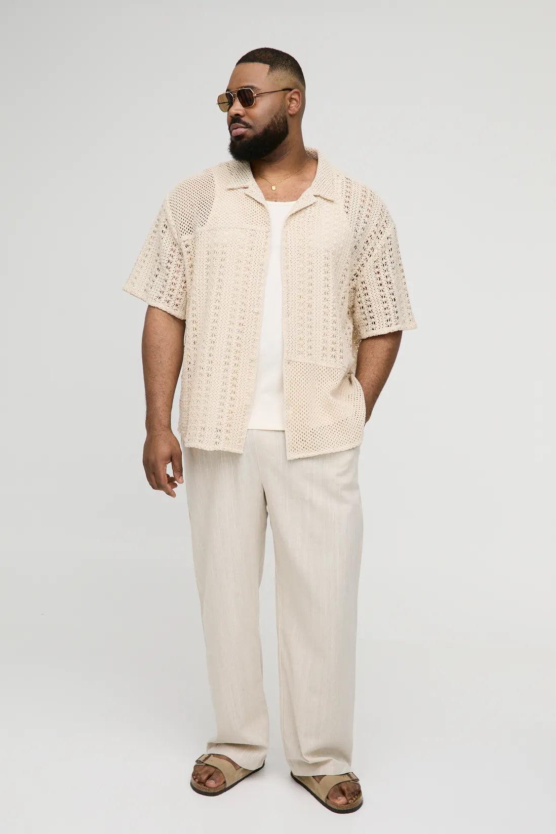 Plus Linen Relaxed Fit Trousers