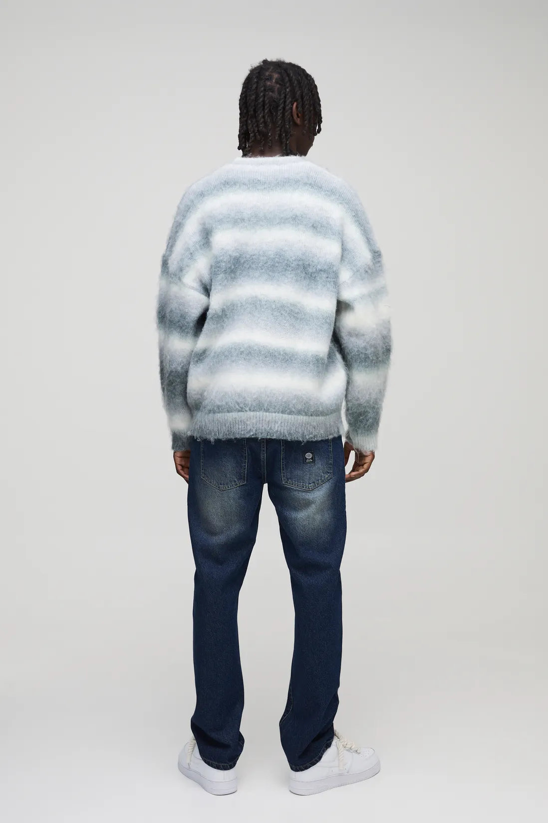 Straight Leg Extreme Washed Woven Tab Jeans