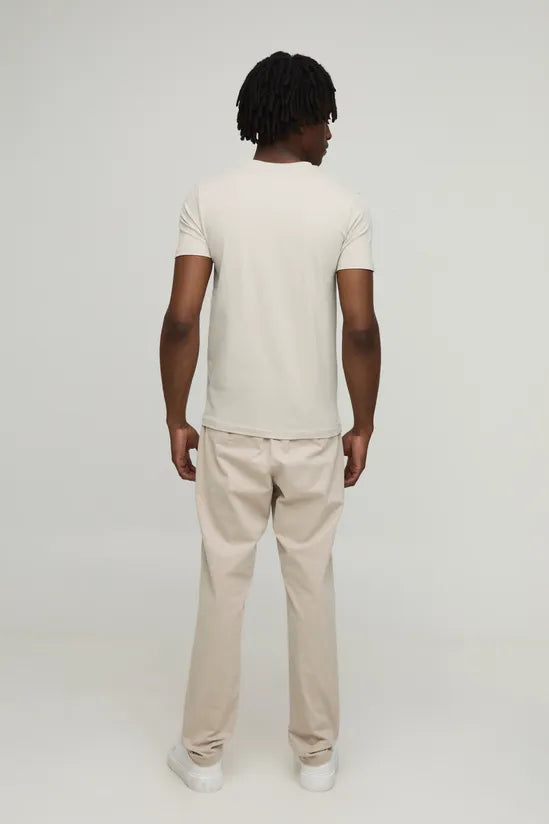 Basic Muscle Fit Crew Neck T-Shirt