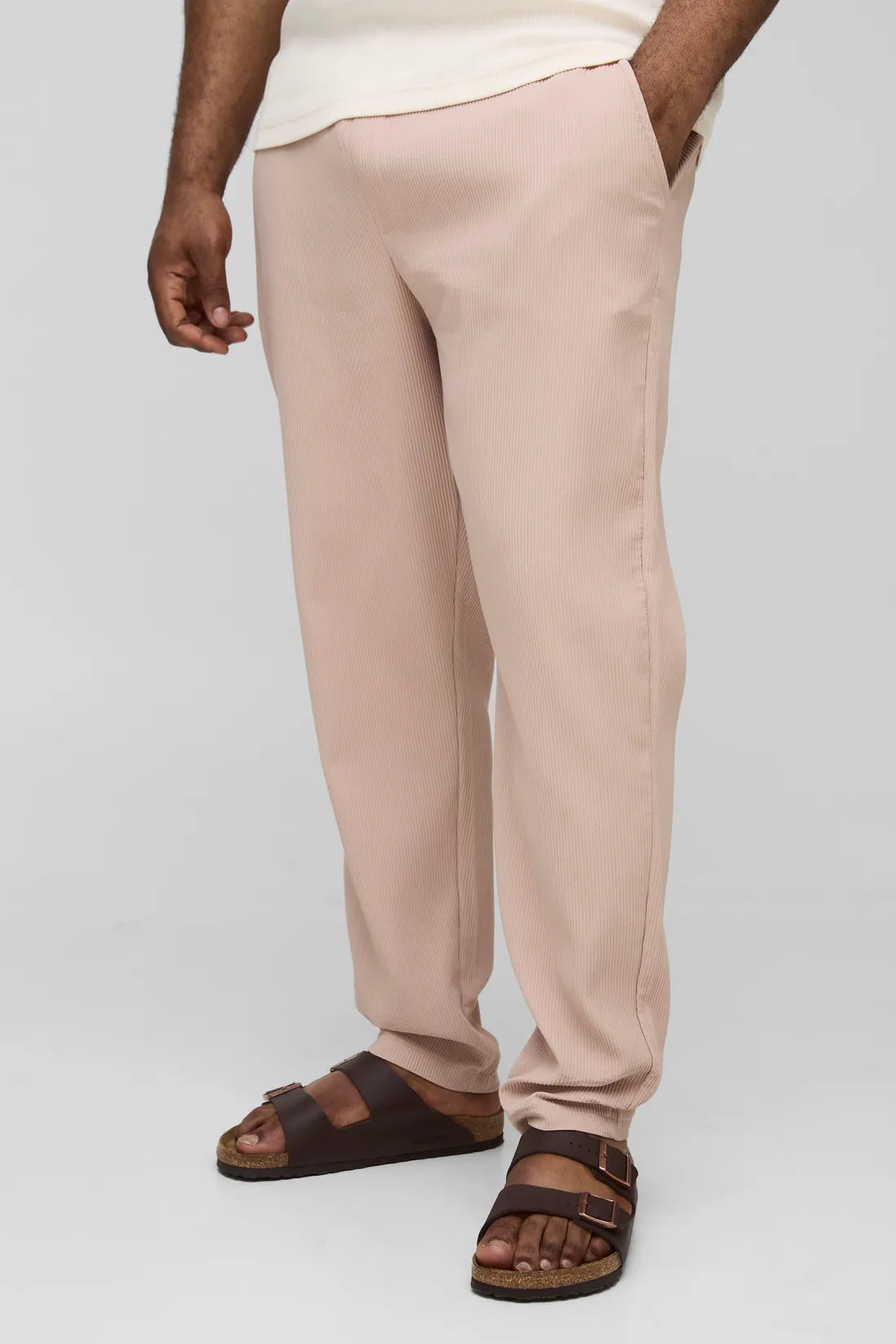 Plus Pleated Slim Fit Trousers