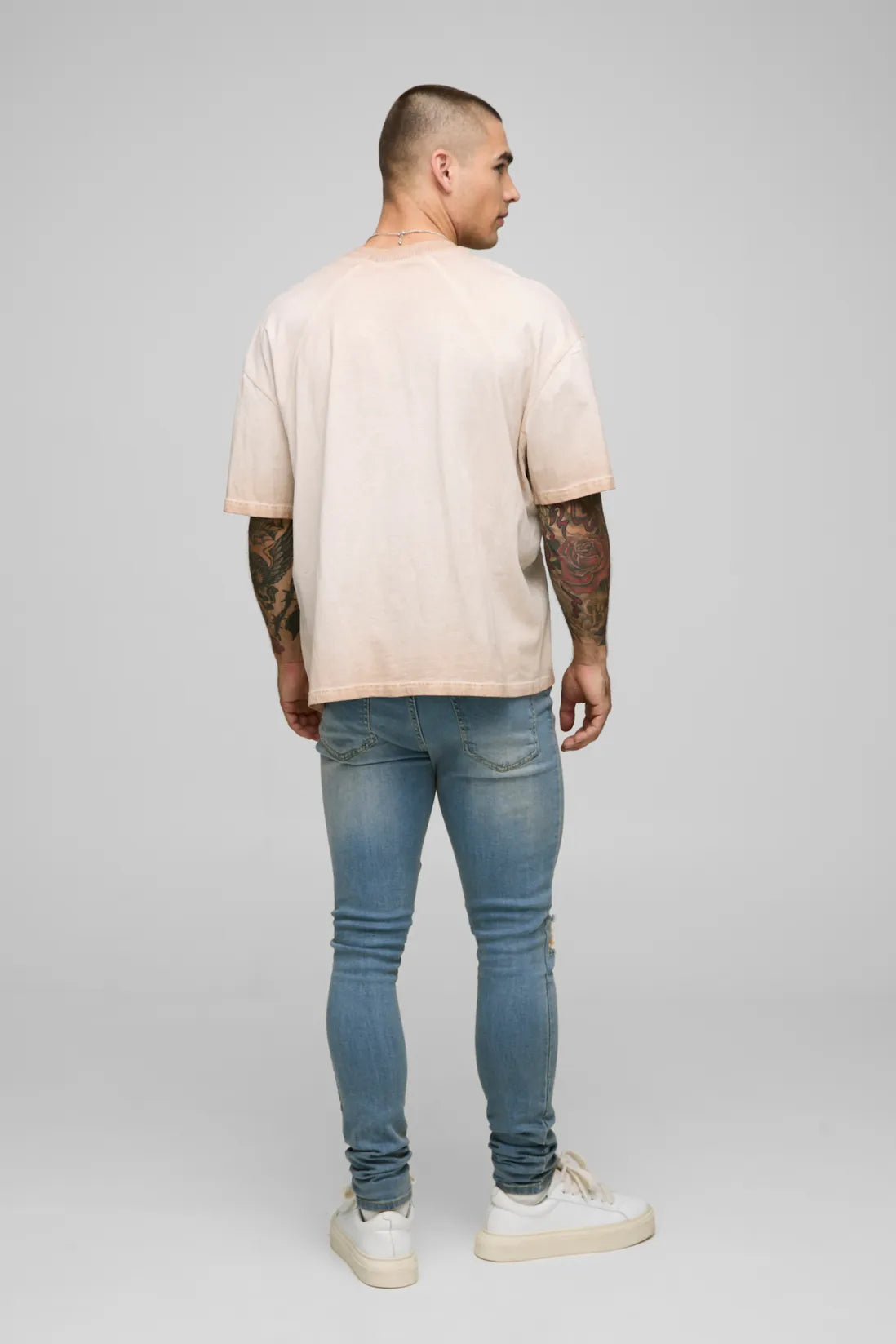 Super Skinny Washed Ripped Knee Jeans