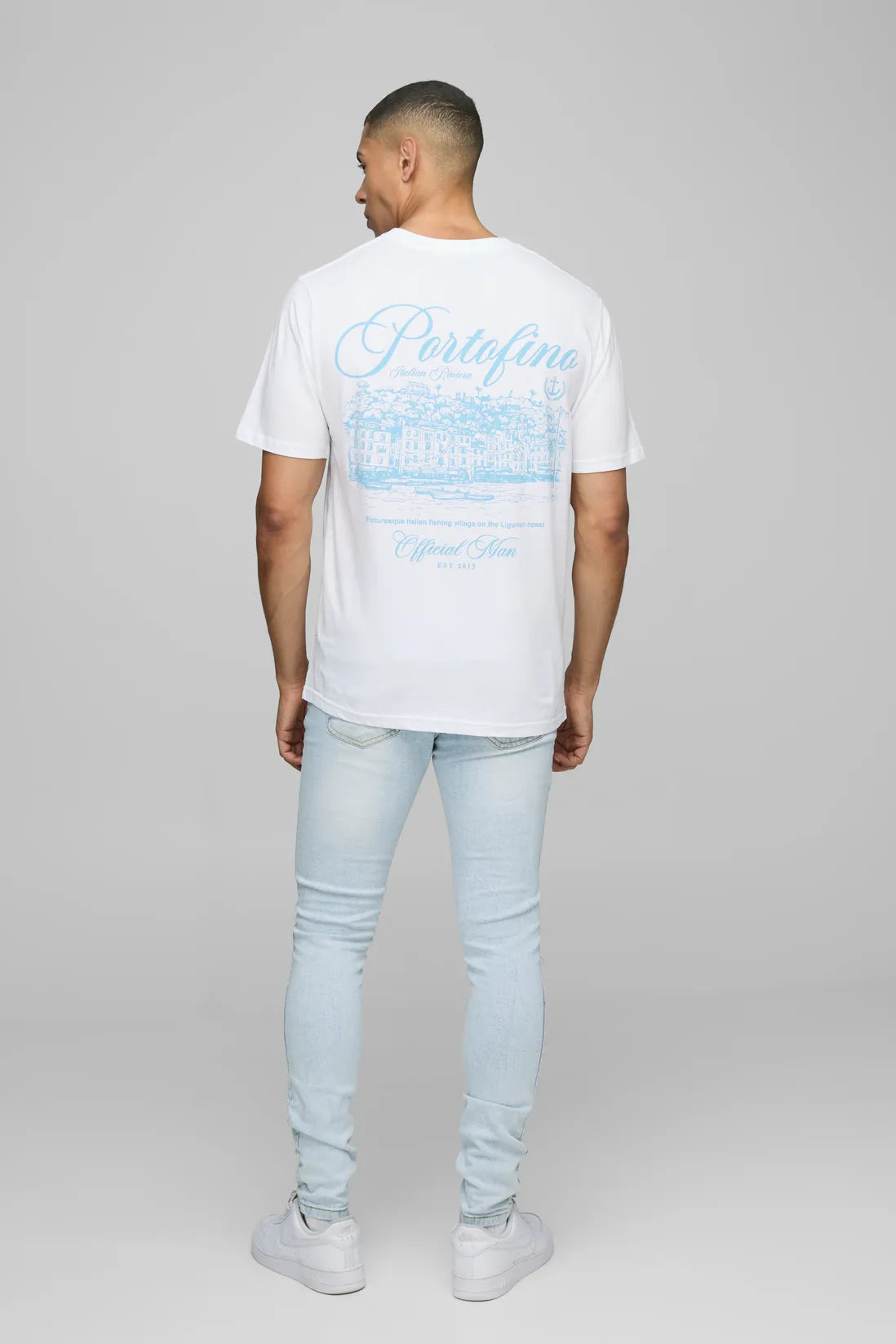 Skinny Washed Ice Blue Ripped Jeans