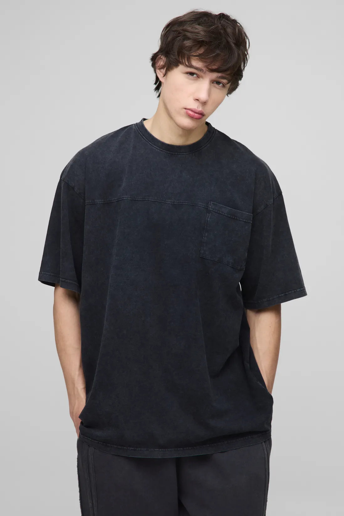 Tall Oversized Washed Pocket T-Shirt