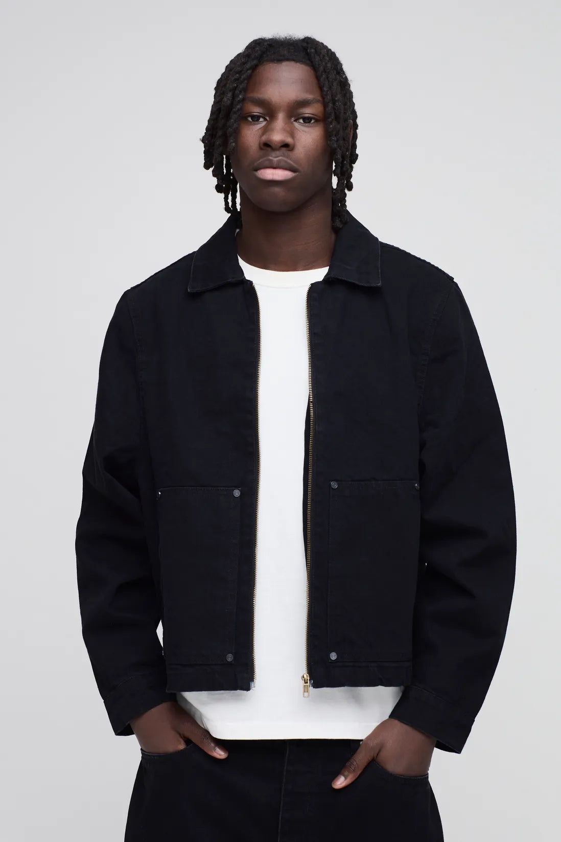 Carpenter Black Denim Harrington Jacket