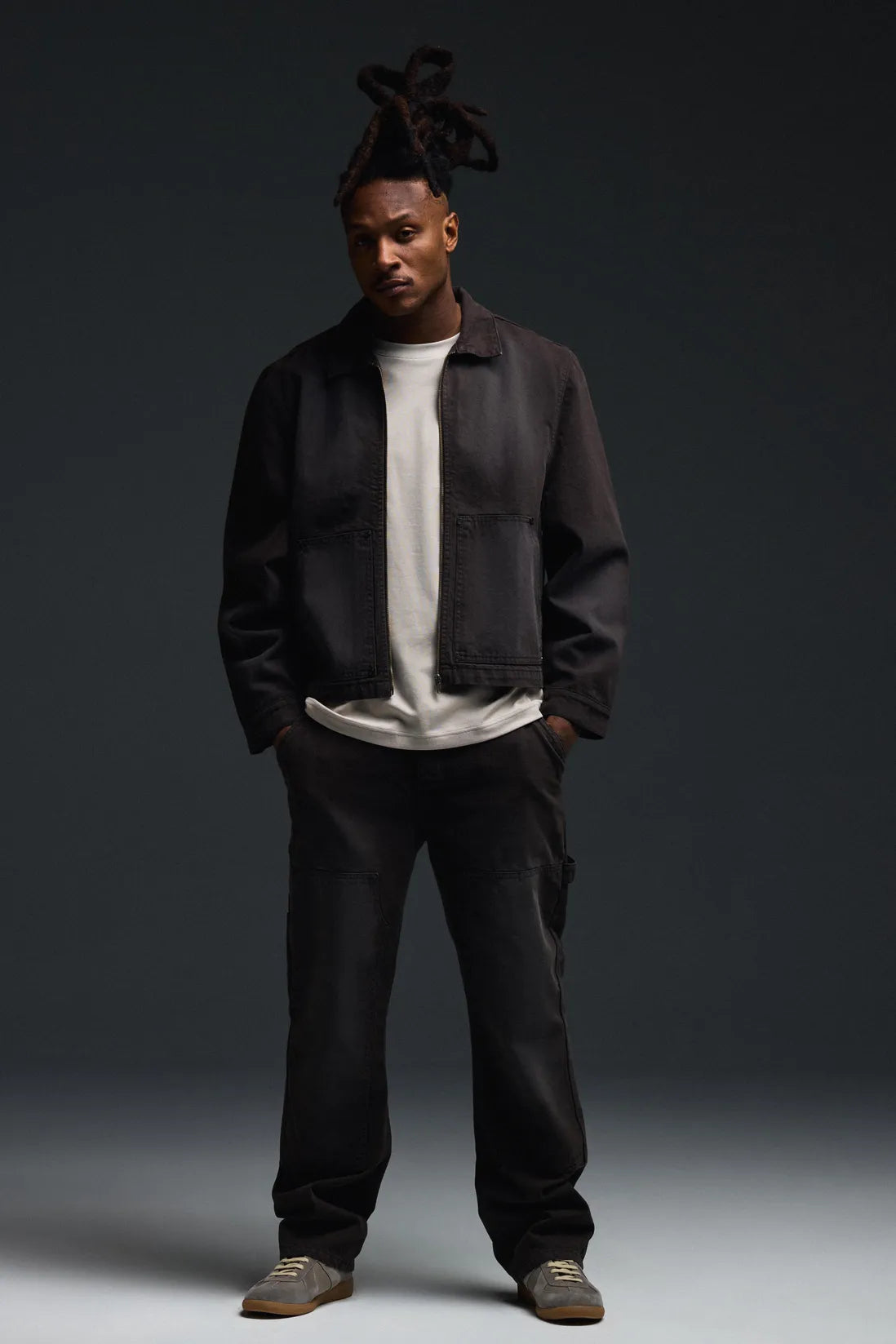 Straight Leg Washed Carpenter Jeans