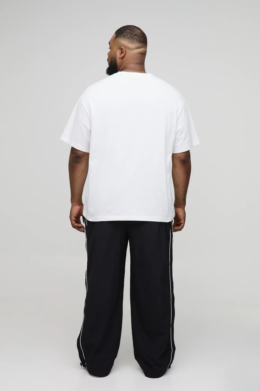 Plus Stripe Embroidered Parachute Trousers