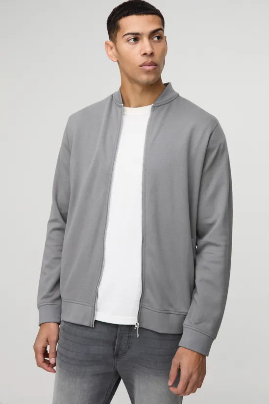 Regular Fit Interlock Bomber Jacket