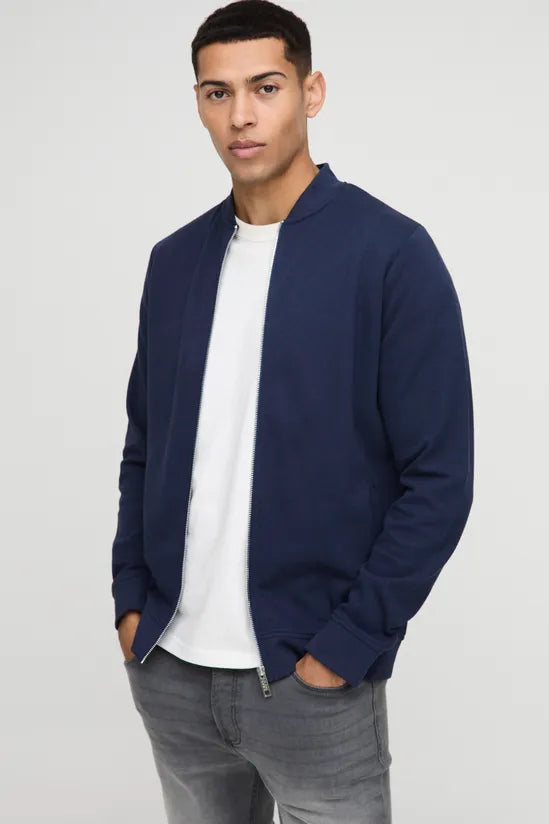 Regular Fit Interlock Bomber Jacket
