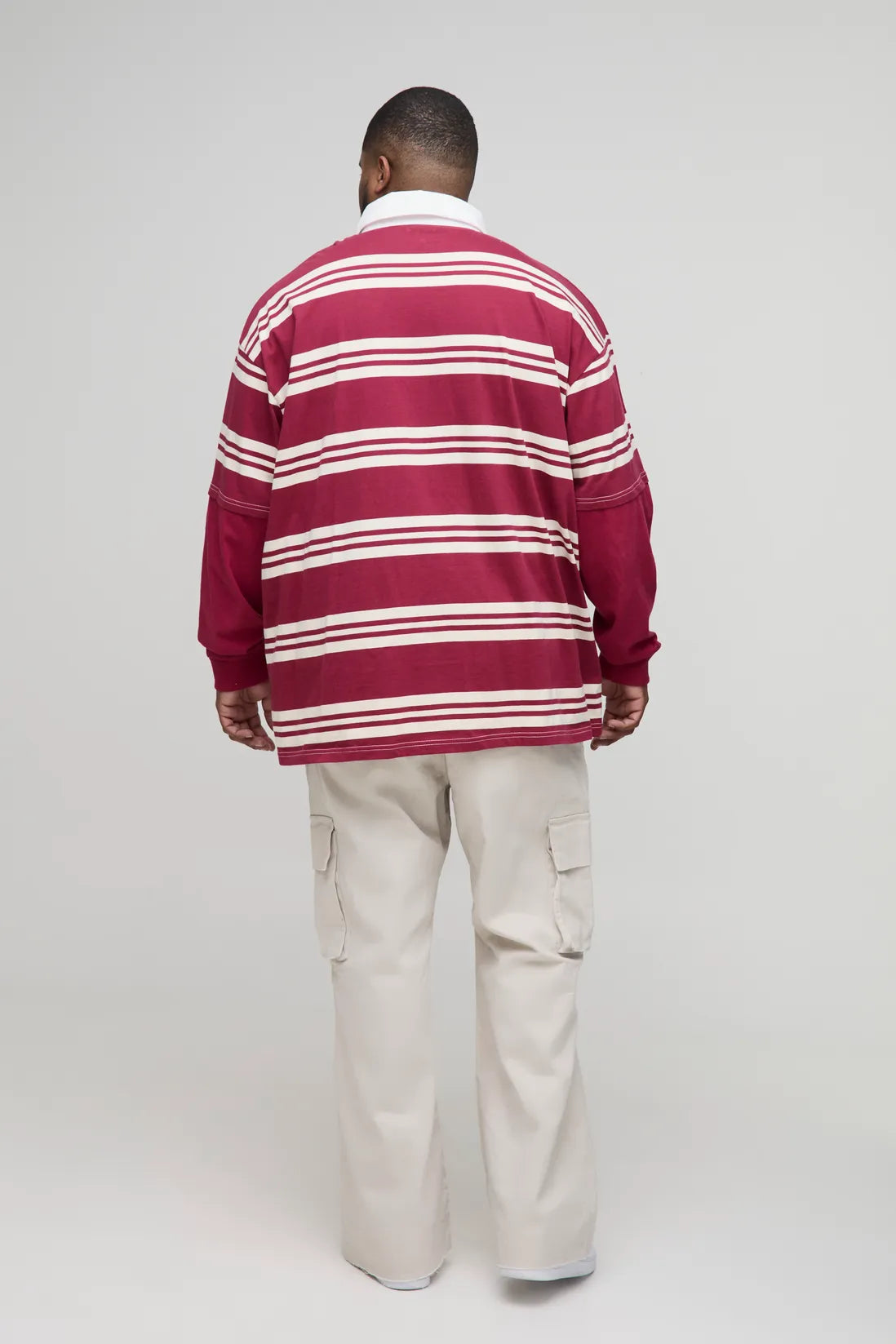 Plus Fixed Waist Cargo Flared Trousers