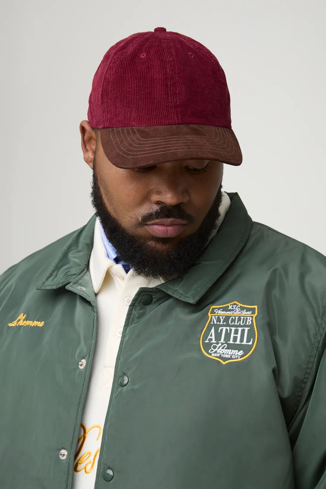 Plus Oversized Padded Nylon Varsity Coach Jacket