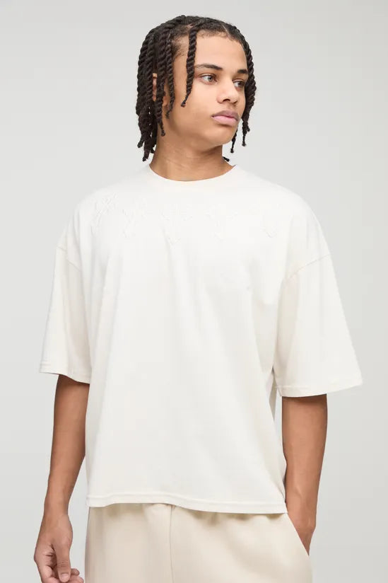 Oversized Boxy Cross Applique T-Shirt
