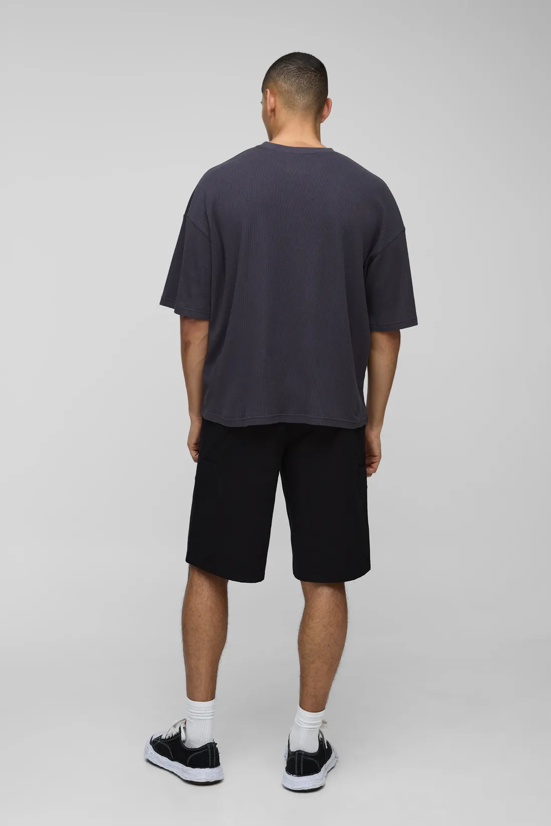 Oversized Boxy Waffle Printed T-Shirt