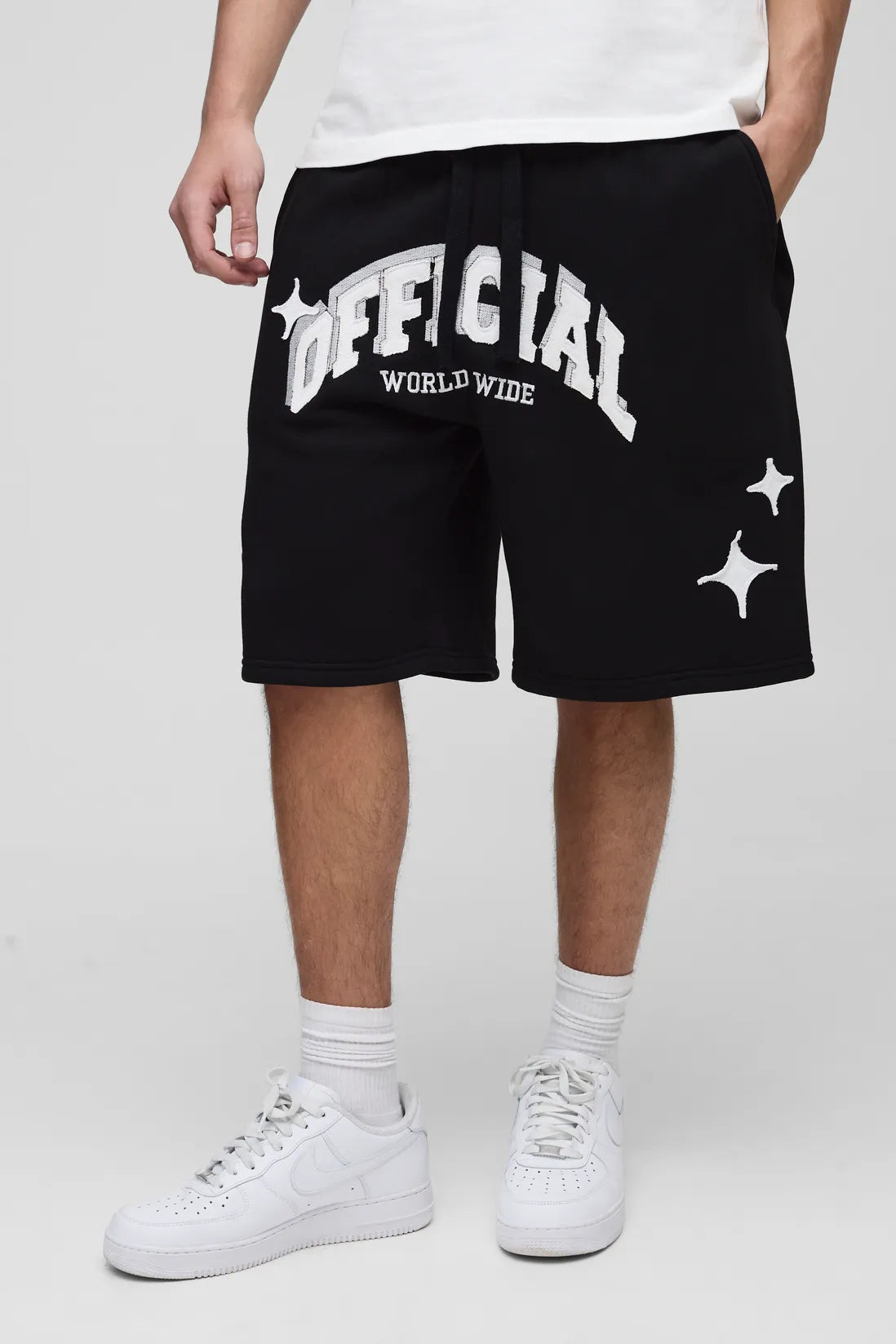 Oversized Official Applique Jersey Shorts