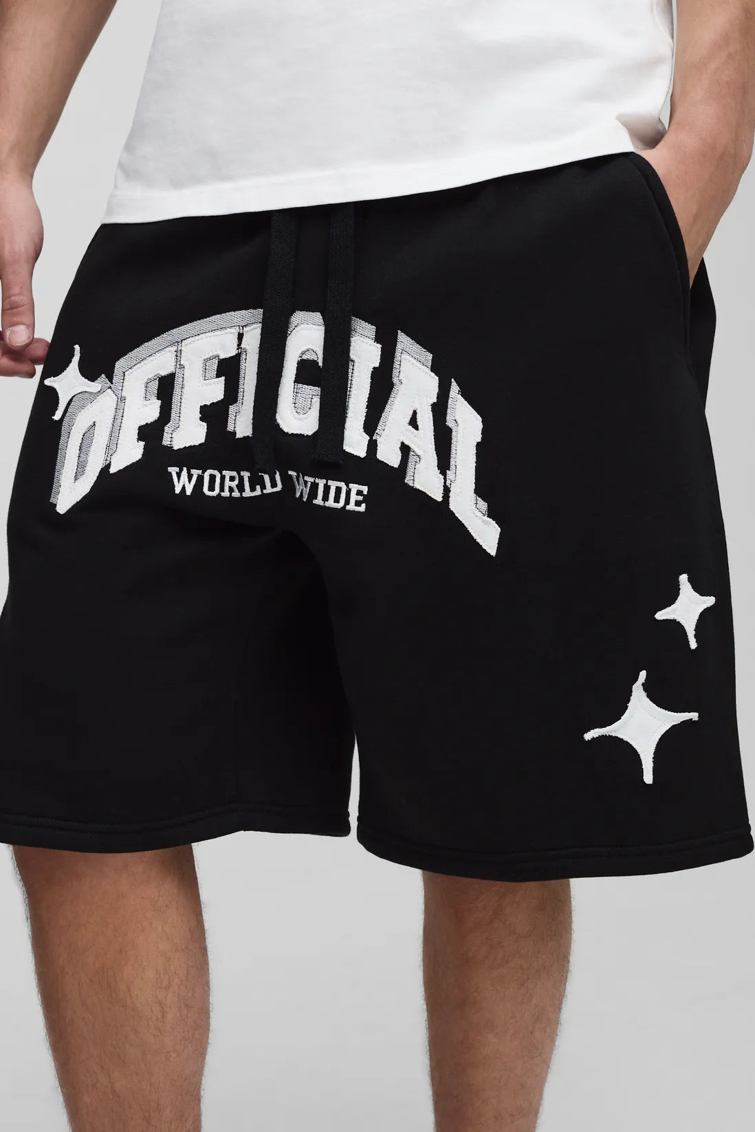 Oversized Official Applique Jersey Shorts